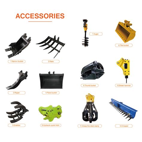 mini excavator parts and accessories